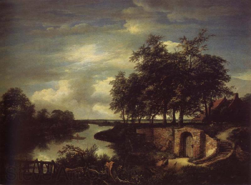 Jacob van Ruisdael River Landscape with the entrance of a Vault